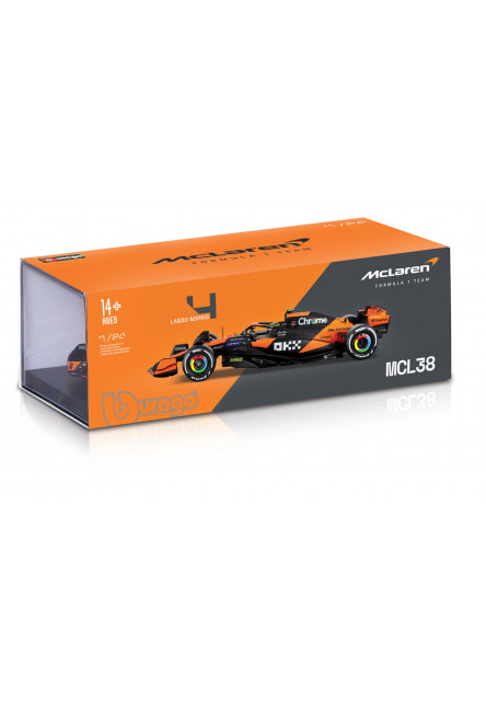 Bburago - RACE Formula F1, McLaren F1 Team MCL38 (2024), 4 Lando Norris, Hard case, 1:24