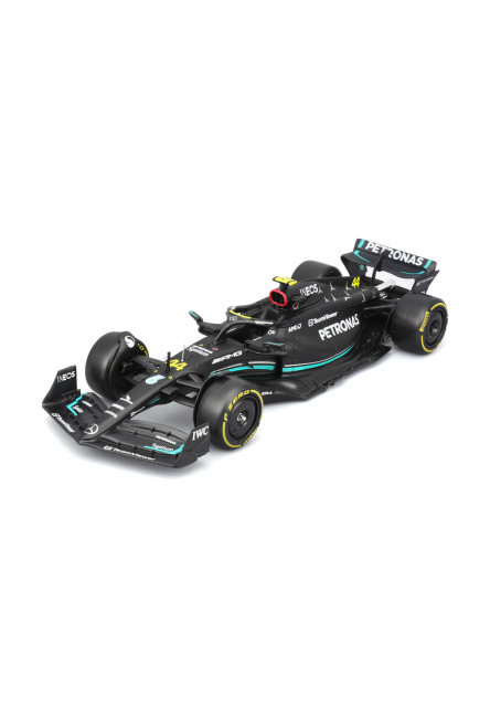 Bburago - RACE Formula 1 s figúrkou jazdca, Mercedes-AMG W14 E Performance (2023) #44 Hamilton, 1:24