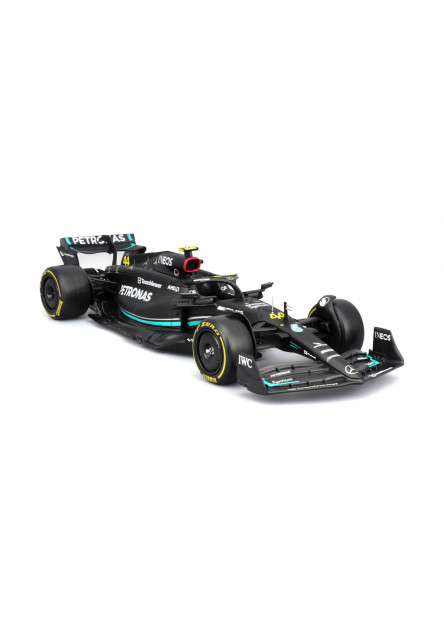 Bburago - RACE Formula 1 s figúrkou jazdca, Mercedes-AMG W14 E Performance (2023) #44 Hamilton, 1:24