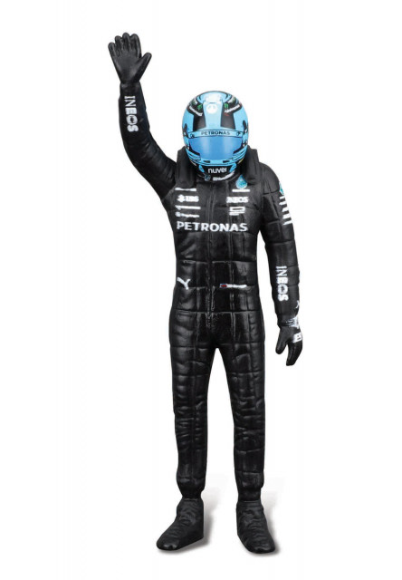 Bburago – RACE Formula F1 s figúrkou jazdca, Mercedes-AMG W14 E Performance (2023) #63 Russell, 1:24