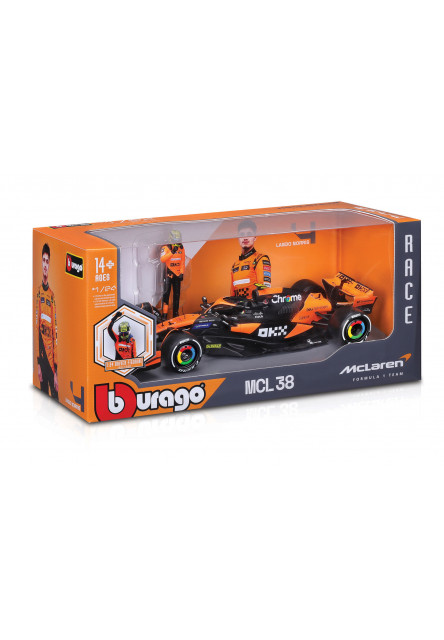 Bburago - RACE Formula F1, McLaren F1 Team MCL38 (2024), 4 Lando Norris, 1:24