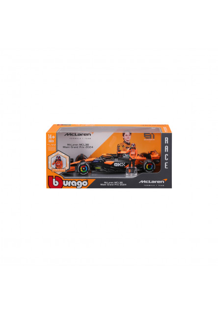 Bburago - RACE Formula F1, McLaren F1 Team MCL38 (2024), 81 Oscar Piastr, 1:24