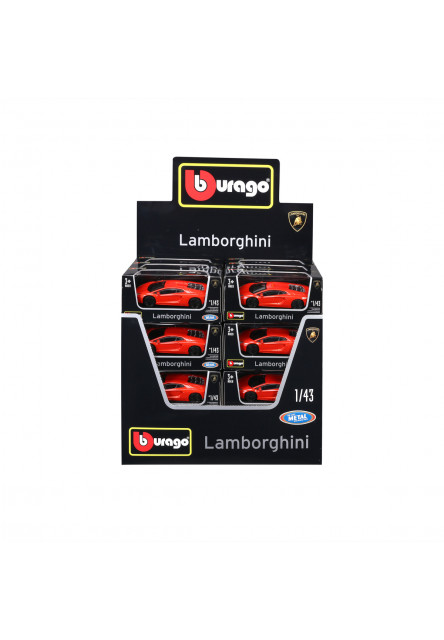 Bburago - Autá Street Fire, Lamborghini, displej 24ks, 1:43, assort