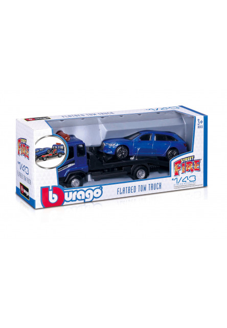 Bburago - Flatbed Transort a Tow Truck, Street Fire, 1:43, assort