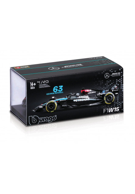 Bburago - RACE Formula F1, Mercedes-AMG F1 W15 Petronas (2024), 63 George Russell, 1:43