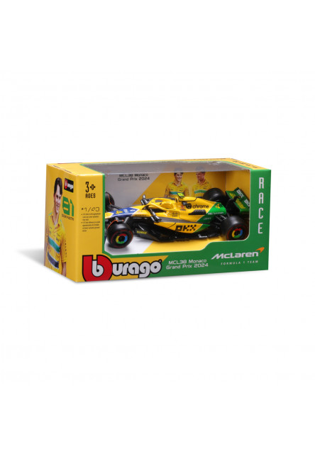 Bburago - RACE Formula F1, McLaren F1 Team MCL38 Senna Edition, 1:43
