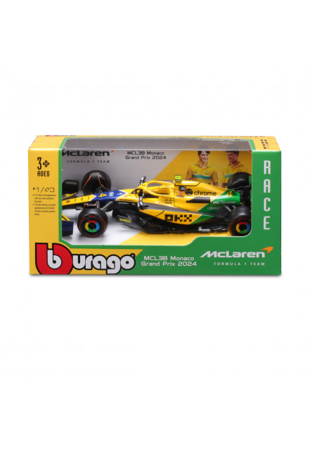 Bburago - RACE Formula F1, McLaren F1 Team MCL38 Senna Edition, 1:43