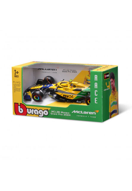 Bburago - RACE Formula F1, McLaren F1 Team MCL38 Senna Edition, 1:43