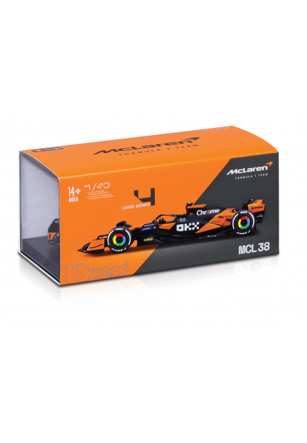 Bburago - RACE Formula F1, McLaren F1 Team MCL38 (2024), 4 Lando Norris, 1:43