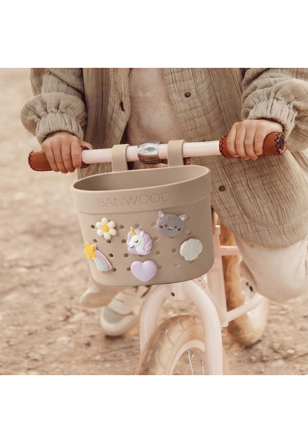 Banwood košík Pin & Ride (Dusty Rose)
