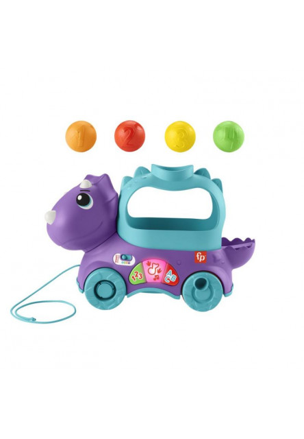Fisher Price hrajúce Dino s vyskakujúcimi loptami CZ/SK/ENG/HU/PL