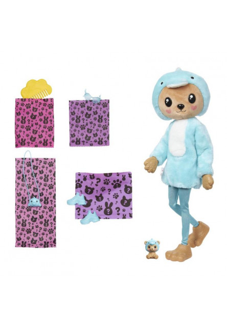 Barbie CUTIE REVEAL Barbie v kostýme - mackov modrom kostýme delfína