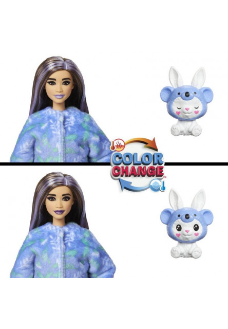 Barbie CUTIE REVEAL Barbie v kostýme - zajačik vo fialovom kostýme koaly 