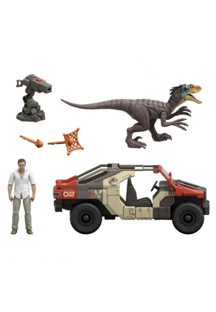 Jurassic World super auto s vodičom a dinosaurom 