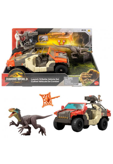 Jurassic World super auto s vodičom a dinosaurom 