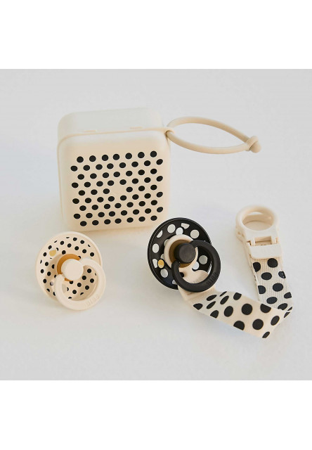 BIBS STUDIO Polka Loop klip na cumlík (Ivory)