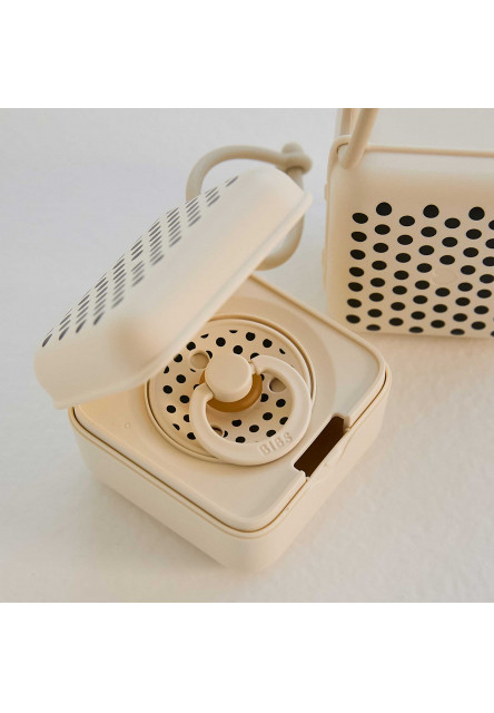 BIBS STUDIO Polka krabička na cumlíky (Ivory)