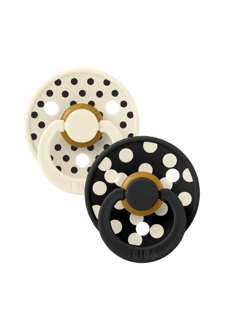 BIBS STUDIO Colour Polka cumlíky z prírodného kaučuku 2ks - veľkosť 2 (Sage / Iron)