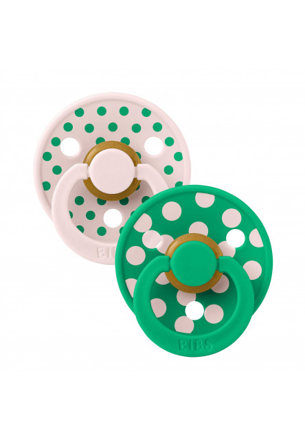 BIBS STUDIO Colour Polka cumlíky z prírodného kaučuku 2ks - veľkosť 2 (Sage / Iron)