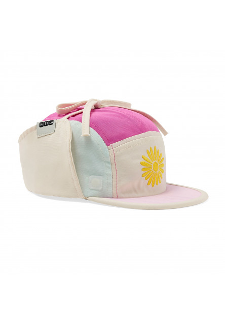 KiETLA FUN FLEUR šiltovka s UV ochranou a ochranou krku - Flower Fuchsia (46 - 49 cm)