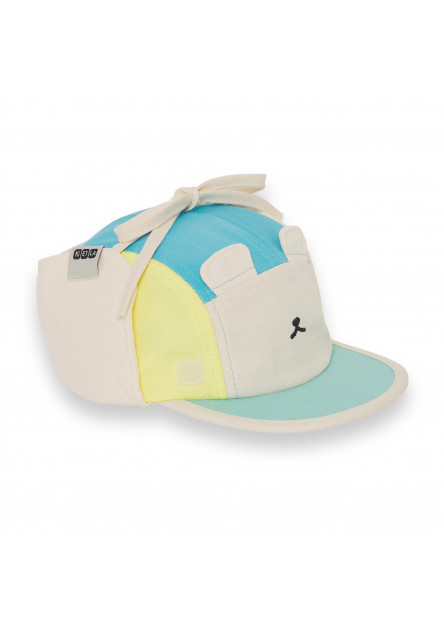 KiETLA FUN OURS‘ON šiltovka s UV ochranou a ochranou krku - Bear Blue (42 - 45 cm)