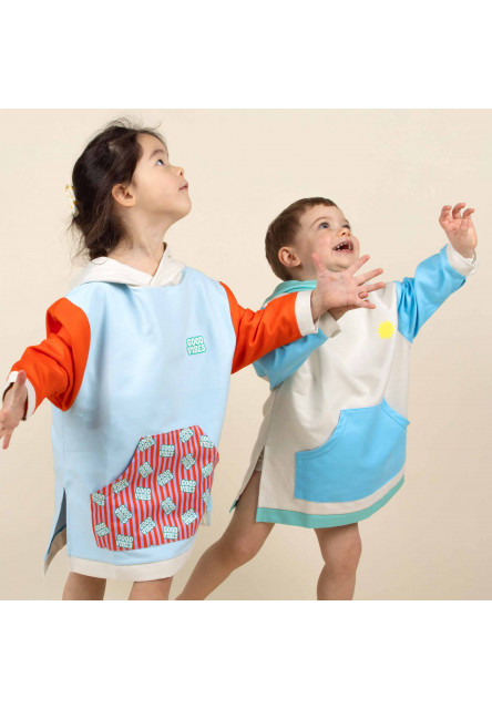 KiETLA ICONIK pončo s UV ochranou - Good Vibes (2-4 roky)