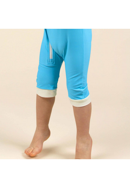 KiETLA ICONIK plavkový overal s UV ochranou - Blue Stripes (2-4 roky)