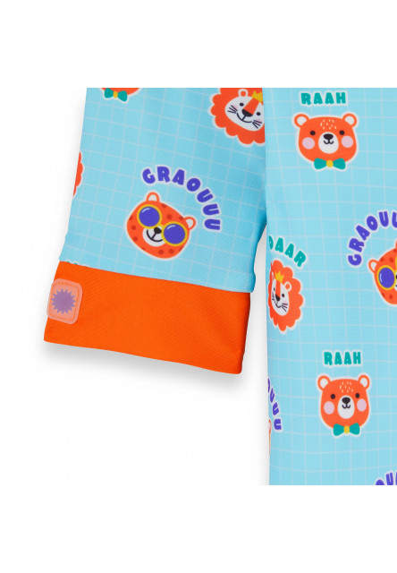 KiETLA ICONIK plavkový overal s UV ochranou - ChaCha Pop (2-4 roky)