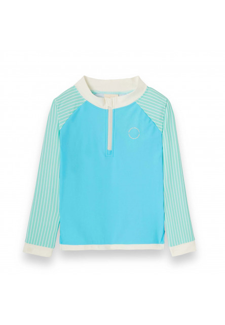 KiETLA ICONIK plavky s UV ochranou - tričko s dlhým rukávom - Blue Stripes (2-4 roky)