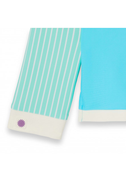 KiETLA ICONIK plavky s UV ochranou - tričko s dlhým rukávom - Blue Stripes (2-4 roky)
