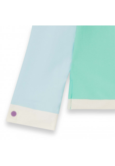 KiETLA ICONIK plavky s UV ochranou - tričko s dlhým rukávom - Green Blue (6-8 rokov)