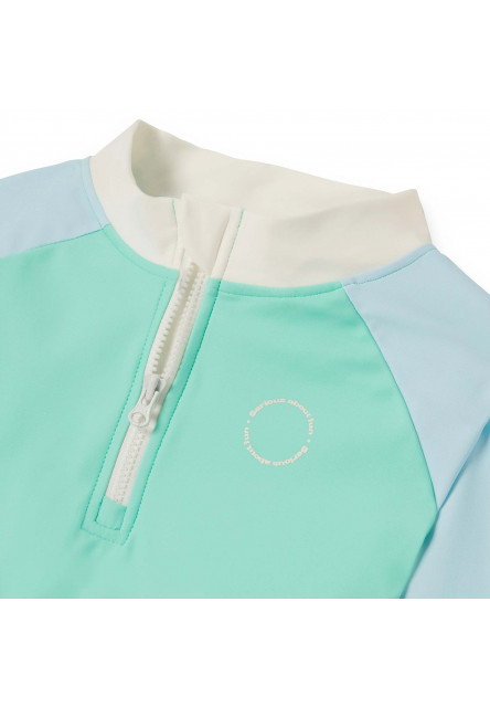 KiETLA ICONIK plavky s UV ochranou - tričko s dlhým rukávom - Green Blue (6-8 rokov)