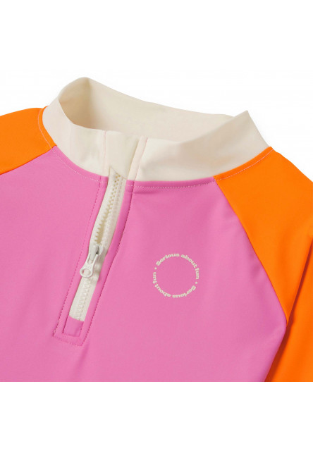 KiETLA ICONIK plavky s UV ochranou - tričko s dlhým rukávom - Pink Red (4-6 rokov)