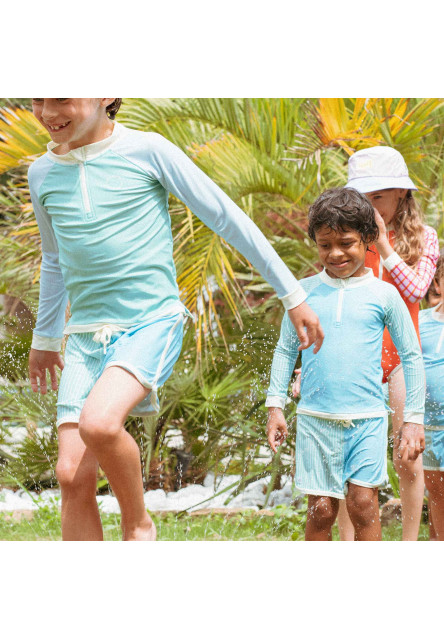 KiETLA ICONIK plavky s UV ochranou - tričko s dlhým rukávom - Purple Pink (4-6 rokov)