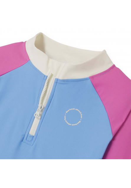 KiETLA ICONIK plavky s UV ochranou - tričko s dlhým rukávom - Purple Pink (6-8 rokov)