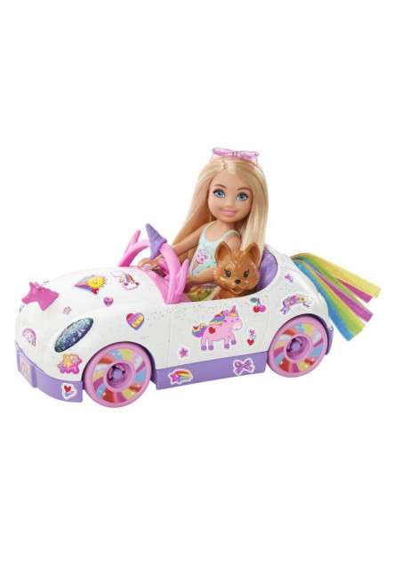 Barbie Chelsea a kabriolet s nálepkami 