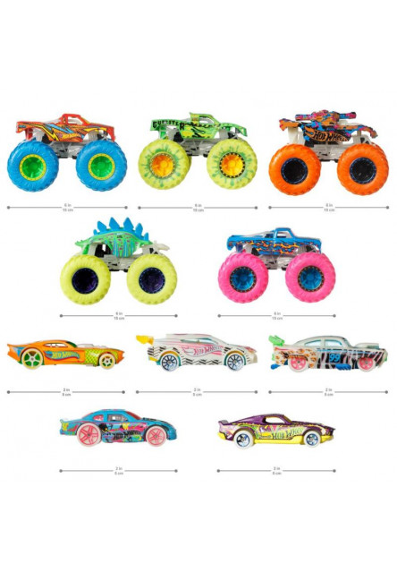 Hot Wheels MONSTER TRUCKS svietiace v tme angličák & truck