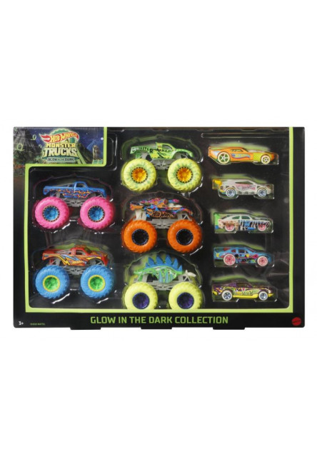 Hot Wheels MONSTER TRUCKS svietiace v tme angličák & truck