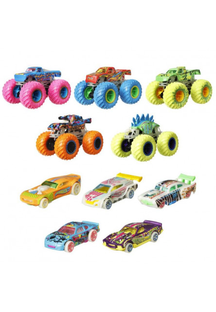 Hot Wheels MONSTER TRUCKS svietiace v tme angličák & truck