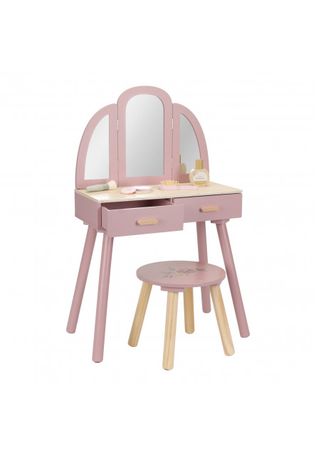 Toaletní stolek s židličkou dřevěný Pink