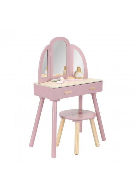 Toaletní stolek s židličkou dřevěný Pink