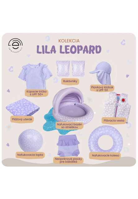 Plavky pre bábätká s UPF 50+ Lila Leopard