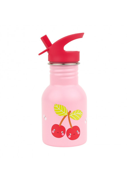 A Little Lovely Company – antikorová jednostenná fľaša na pitie, 350 ml – veselé čerešničky