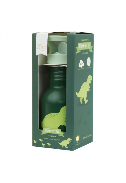 A Little Lovely Company – antikorová jednostenná fľaša na pitie, 350 ml – dinosaurus