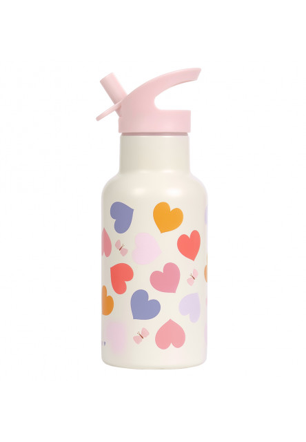 A Little Lovely Company – antikorová fľaša na pitie, 350 ml – srdce