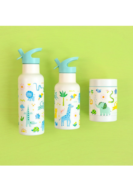 A Little Lovely Company – antikorová fľaša na pitie, 350 ml – džungľa