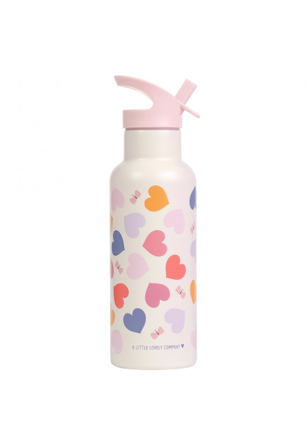 A Little Lovely Company – antikorová fľaša na pitie, 500 ml – srdce