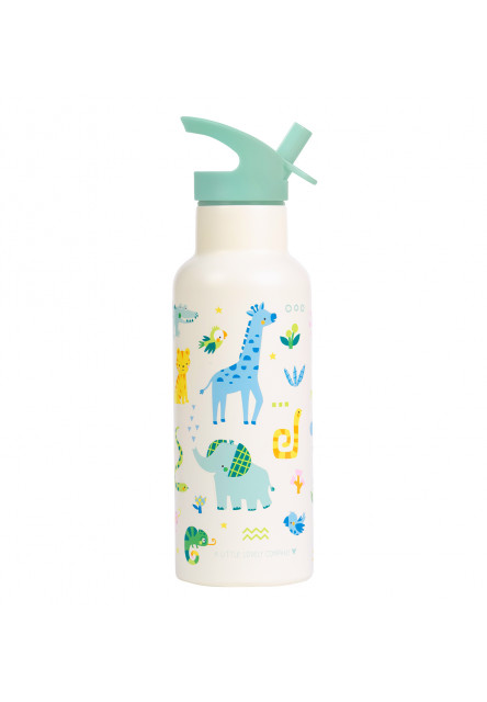 A Little Lovely Company – antikorová fľaša na pitie, 500 ml – džungľa