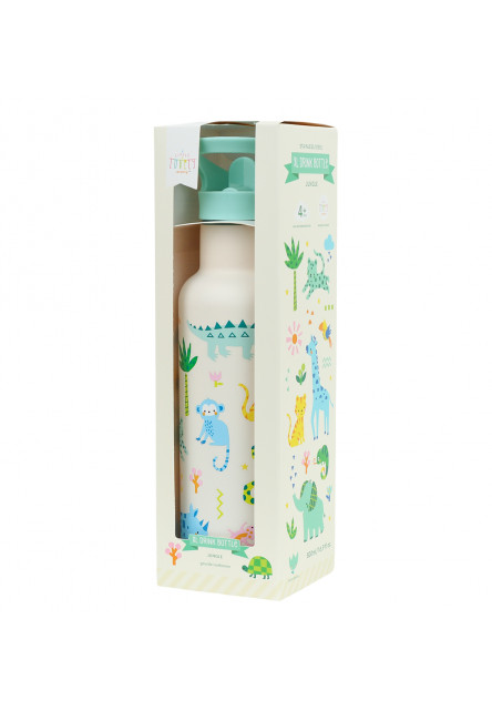 A Little Lovely Company – antikorová fľaša na pitie, 500 ml – džungľa