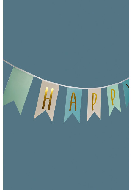 Banner Happy Birthday Modrý